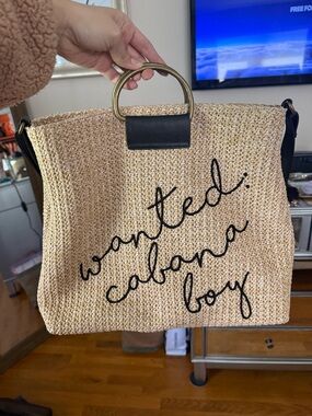 Nordstrom “wanted: cabana boy” Woven Straw Tote